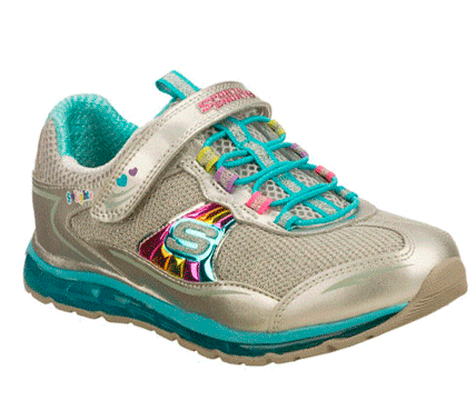 SKECHERS Girls Sporty Shorty Revv Air Flintz Light-up Shoes - Silver/Blue - 13L