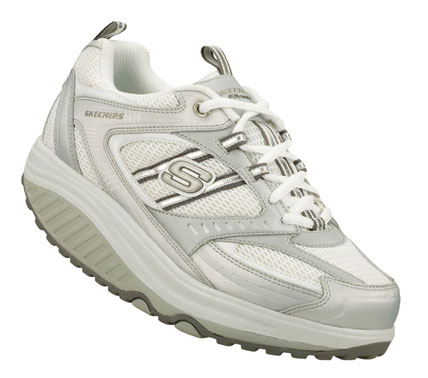 SKETCHERS Womens Shape Ups Fit Shape-ups Originals Sneakers - Silver/White - 8.5