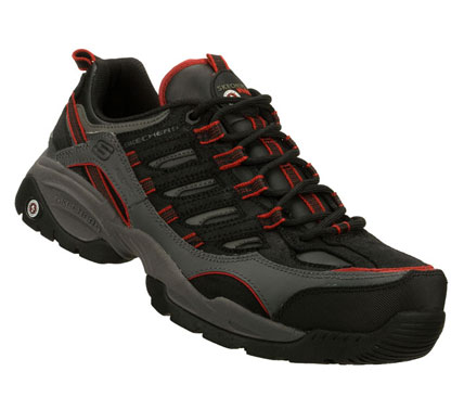 SKECHERS Mens Work Sparta S R Command Non-steel Safety Toe Shoes - Black/Red - 13