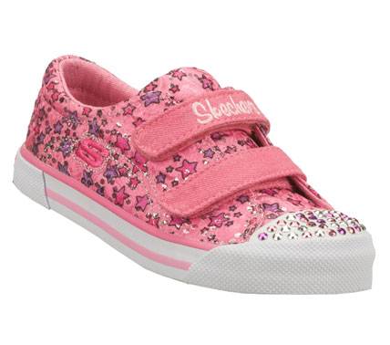 SKECHERS Girls Twinkle Toes Lookies Baby Buds Hook And Loop Shoes - Pink/Pink - 5N