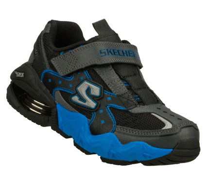 SKECHERS Boys Mega Flex Alkali Zeeb Hook And Loop Sneakers - Grey/Blue - 1.5L