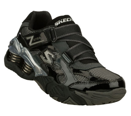 SKECHERS Boys Mega Flex Pistonz Imbue Hook And Loop Sneakers - Black/Grey - 1.5L