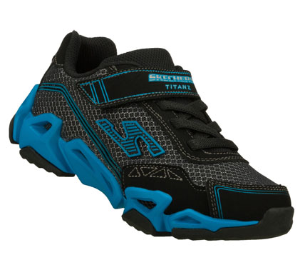 SKECHERS Boys Air Mazing Kid Fierce Flex Hook And Loop Sneakers - Black/Blue - 2L